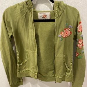 vintage embroidered green jacket